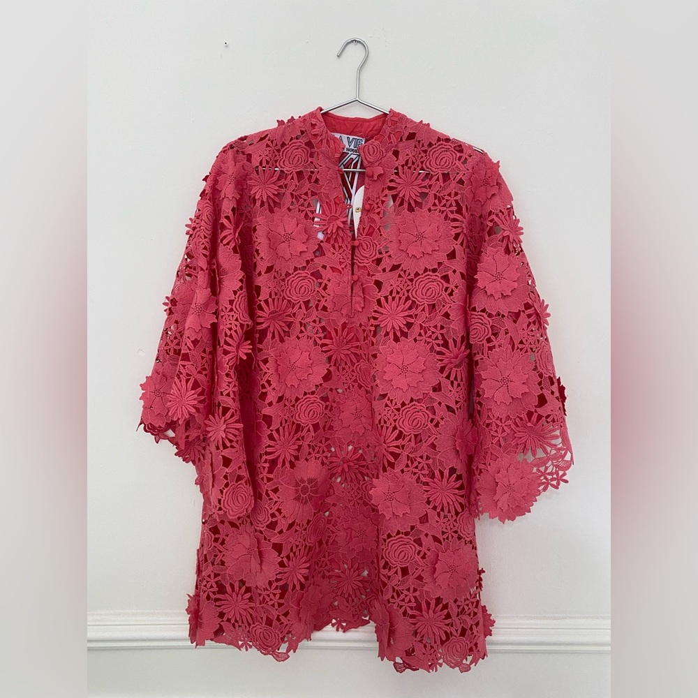 La Vie Floral 3D Lace Cover Up Berry Melon